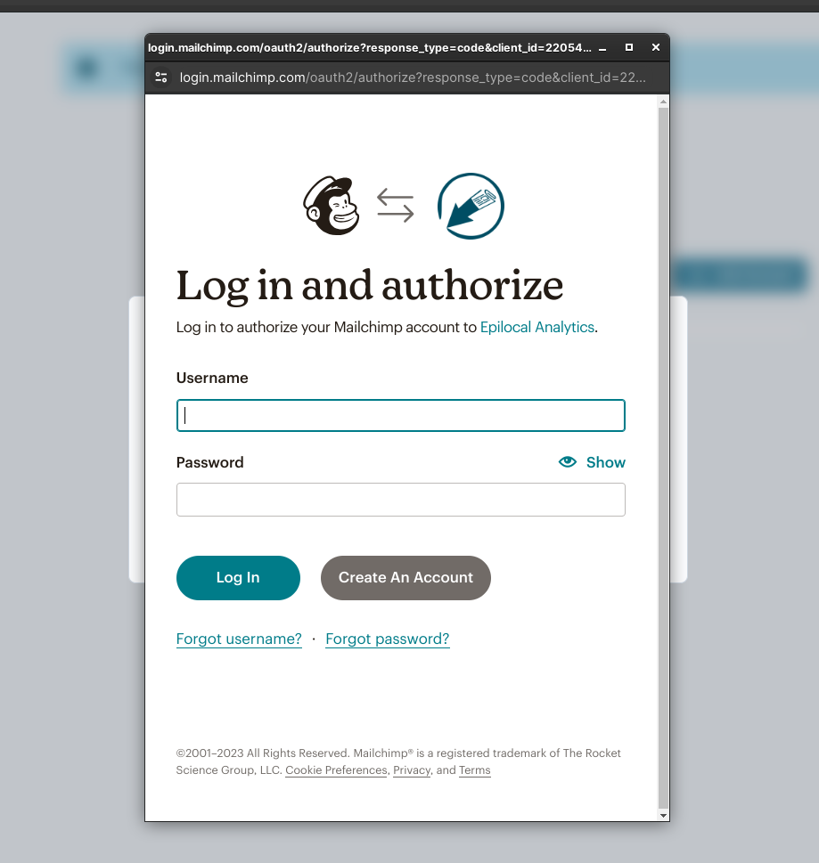 Mailchimp link account